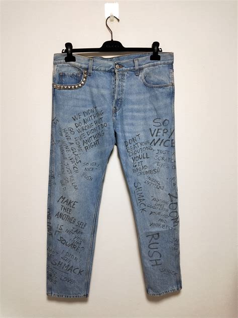 gucci scribble jeans replica|are gucci jeans genuine.